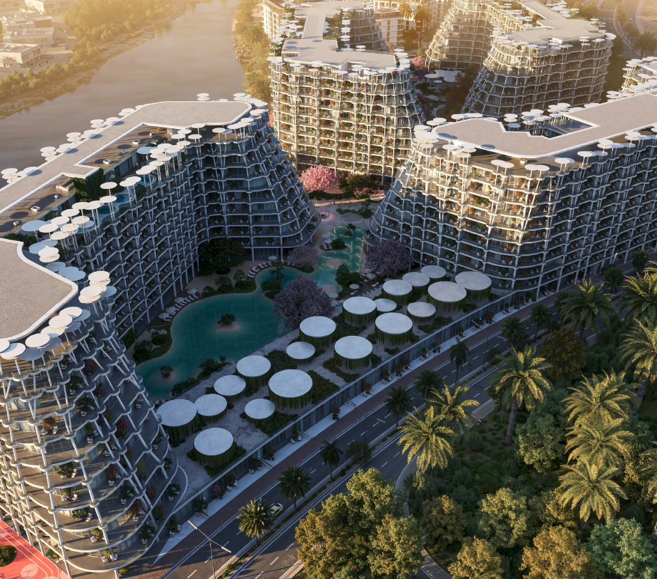 Sakura Gardens aerial masterplan render