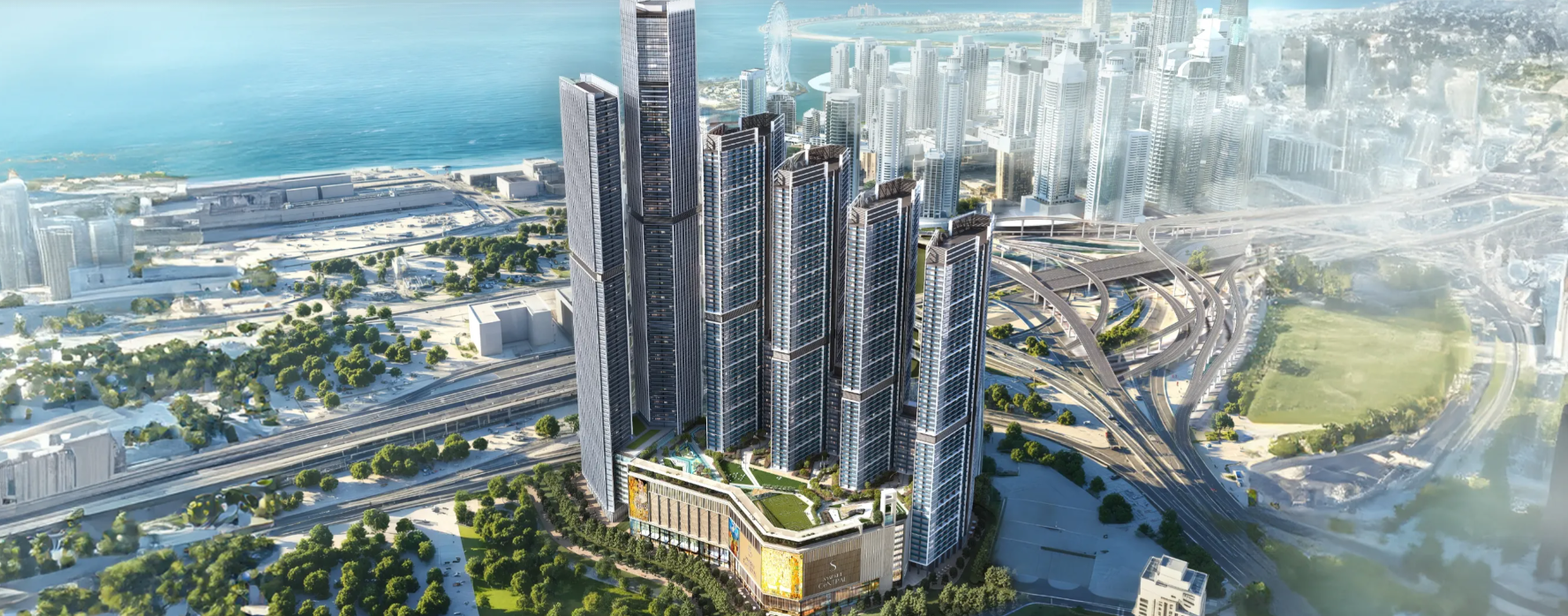 Sobha Central project towers and surrounding district