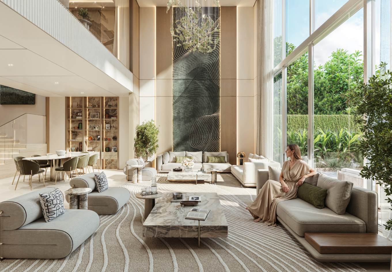 Tilal Binghatti double-height villa living room